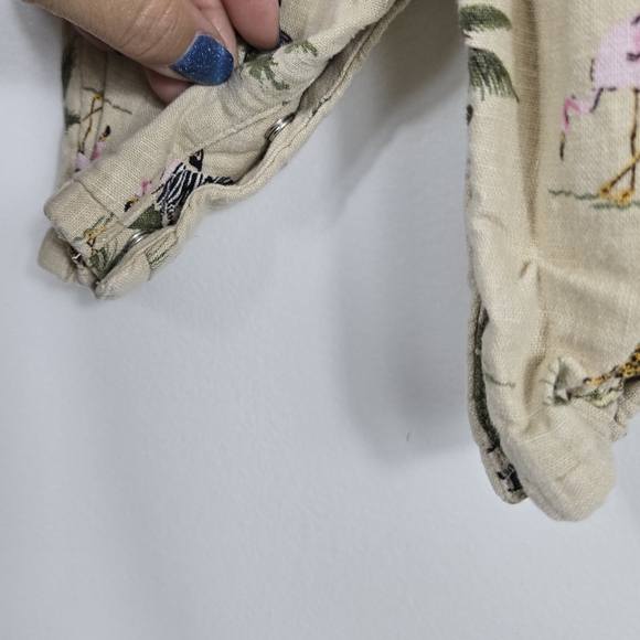 Old Navy Baby Girls Tan Tropical Animal Safari Ruffled One-Shoulder Romper 3-6M - Picture 7 of 9